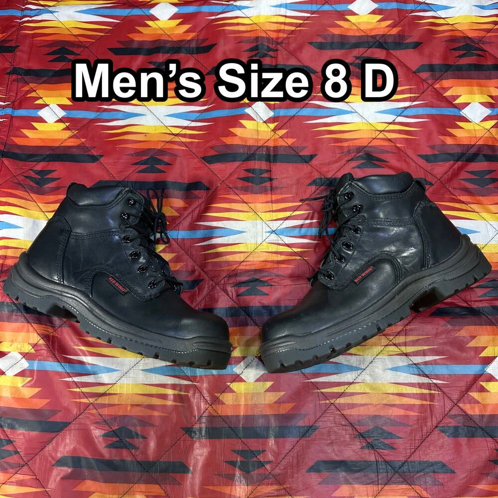 Red Wing 2234 Steel Toe Work Boots Black Leather Men’s Size 8 D ASTM F2413-18